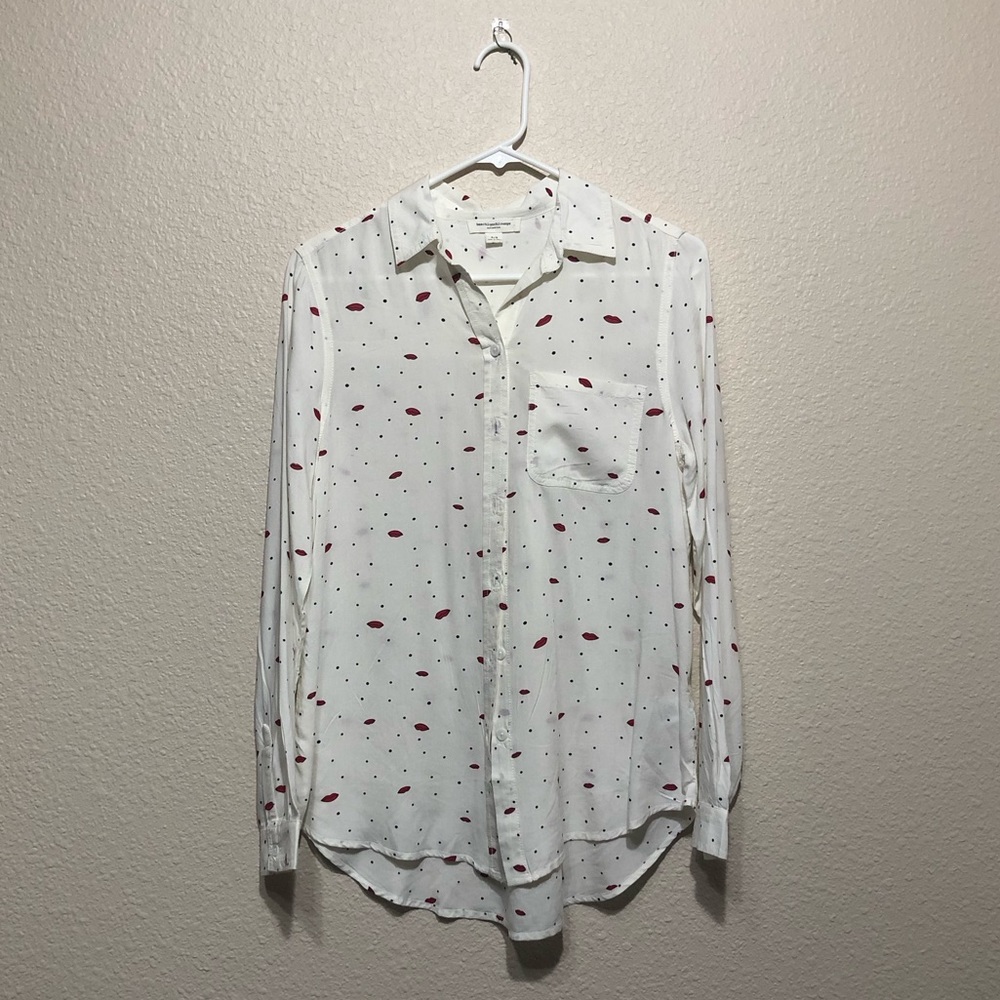 Polka Dot Long Sleeve Blouse